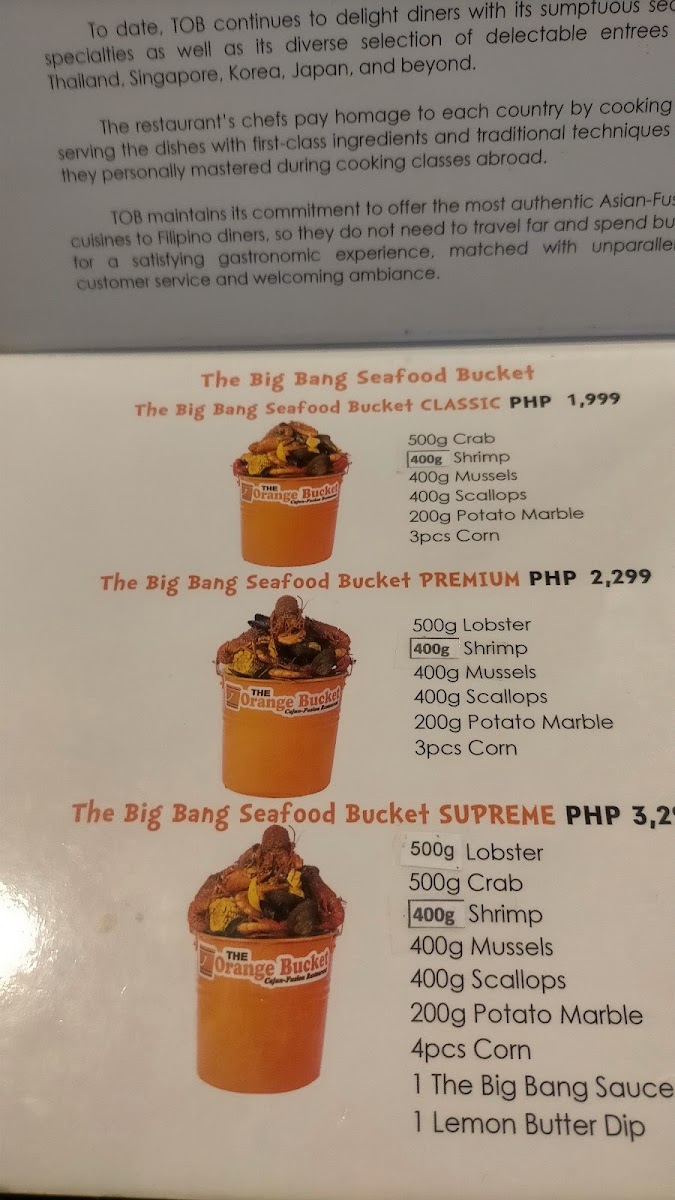 Menu The Orange Bucket, Cajun-Fusion Restaurant-4